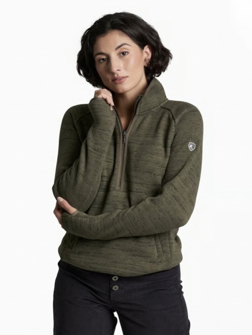 Kuhl Ascendyr 1/4 Zip Fleece L/S Pullover Sweater Size XL Vine Green 4420 EUC